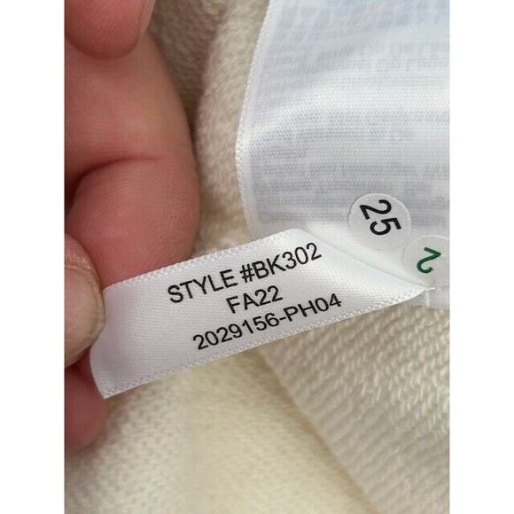 J. Crew Teddy Sweatshirt Button Front Faux Fur Sherpa Fleece BK302 White Size S - Picture 7 of 10